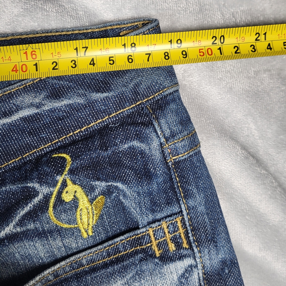 Baby Phat Light Blue Denim Jeans with Gold Stitching - Picture 3 of 16
